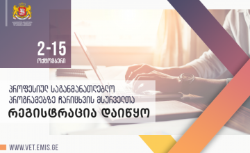 პროფესიულ საგანმანათლებლო პროგრამებზე რეგისტრაცია დაიწყო