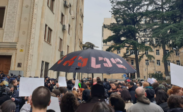 საპროტესტო აქციის მონაწილეებმა პარლამენტის შენობას კვერცხები ესროლეს