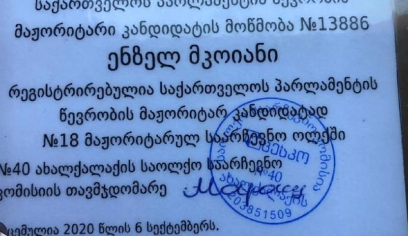 საპარლამენტო არჩევნებში სამცხე-ჯავახეთიდან ერთი დამოუკიდებელი კანდიდატი ჩაერთვება