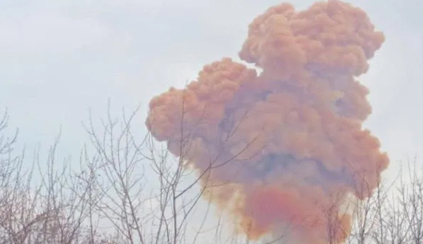  რუსებმა  აზოტის მჟავის რეზერვუარი ააფეთქეს