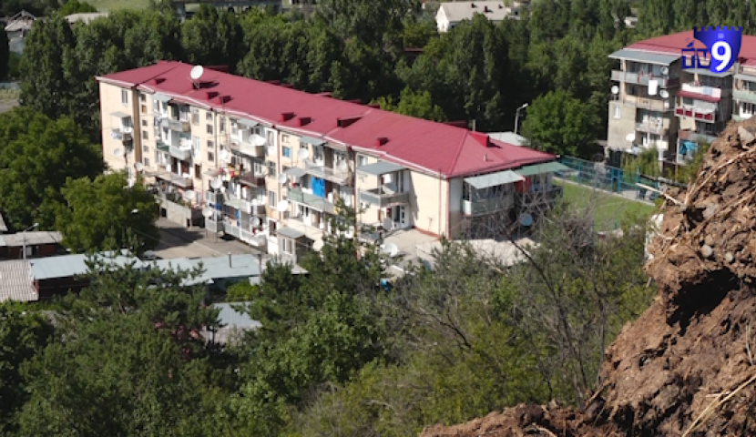 ცენტრალურ ქუჩაზე დაყრილი ნაკელი 