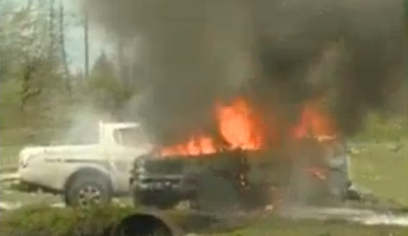 პანკისის ხეობაში შსს-ს ტექნიკა იწვის