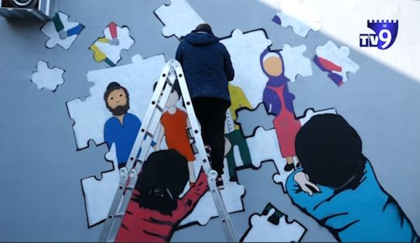 ახალციხეში კედელი ცნობილმა მხატვარმა მოხატა