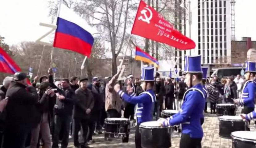 ერევანში რუსეთის მხარდამჭერი აქცია გაიმართა