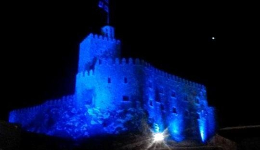 ახალციხის ციხე ევროკავშირის დროშის ფერებში განათდა