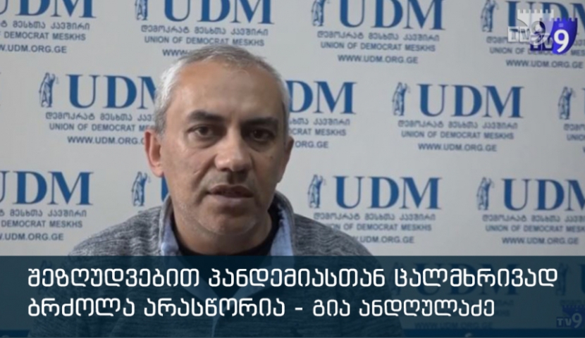 შეზღუდვებით პანდემიასთან ცალმხრივად ბრძოლა არასწორია - ინტერვიუ გია ანდღულაძესთან