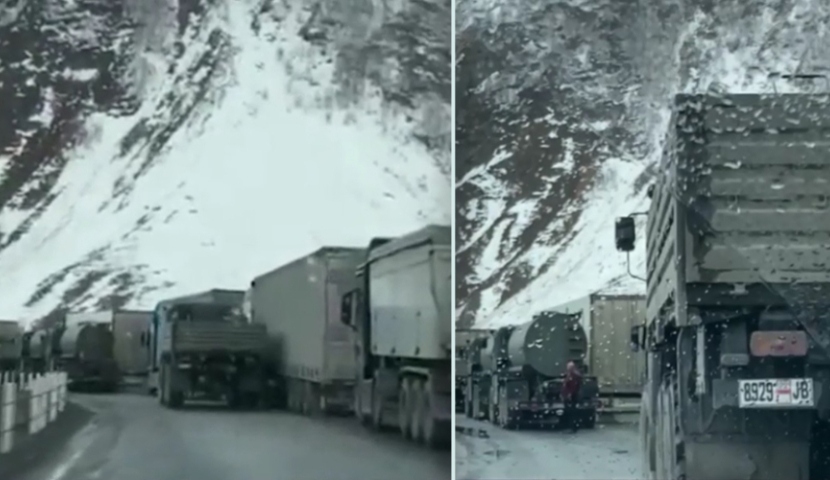 ლარსის საბაჟოზე სამხედრო დანიშნულების მანქანები გადაადგილდება - ფორმულა